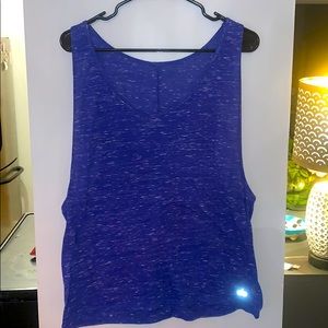 alo blue heather wide arm yoga tank
